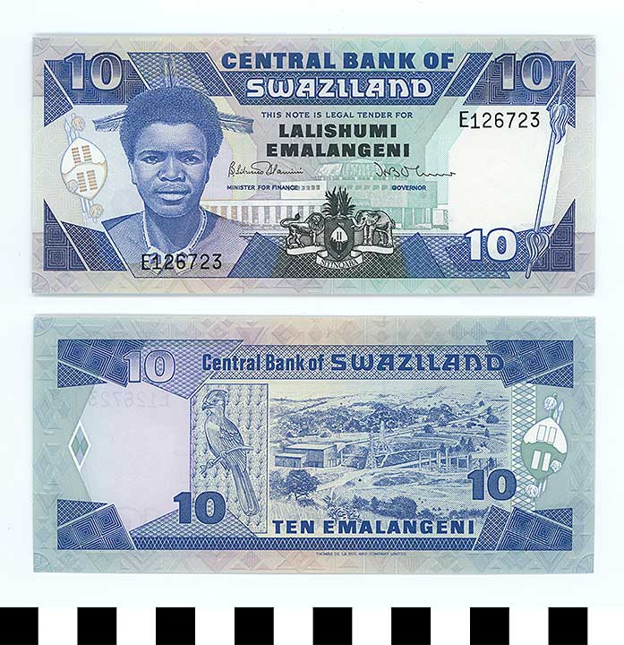 Thumbnail of Bank Note: Swaziland, 10 Emalangeni (1992.23.2180)