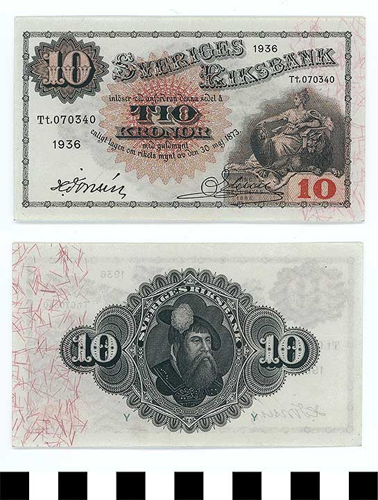 Thumbnail of Bank Note: Sweden, 10 Kronor (1992.23.2191)