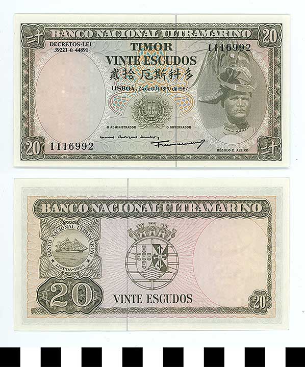 Thumbnail of Bank Note: Portuguese Timor, 20 Escudos (1992.23.2222)