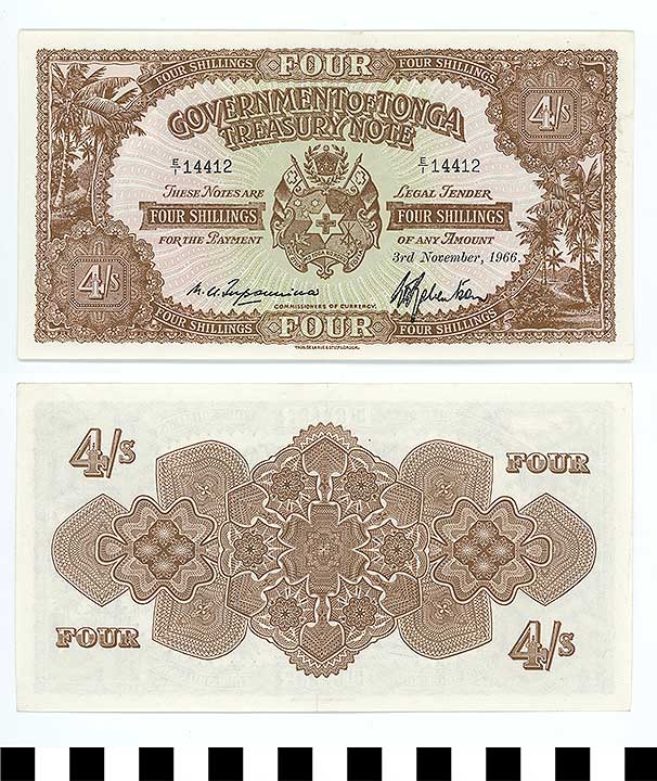 Thumbnail of Bank Note: Kingdom of Tonga, 4 Shillings (1992.23.2225)