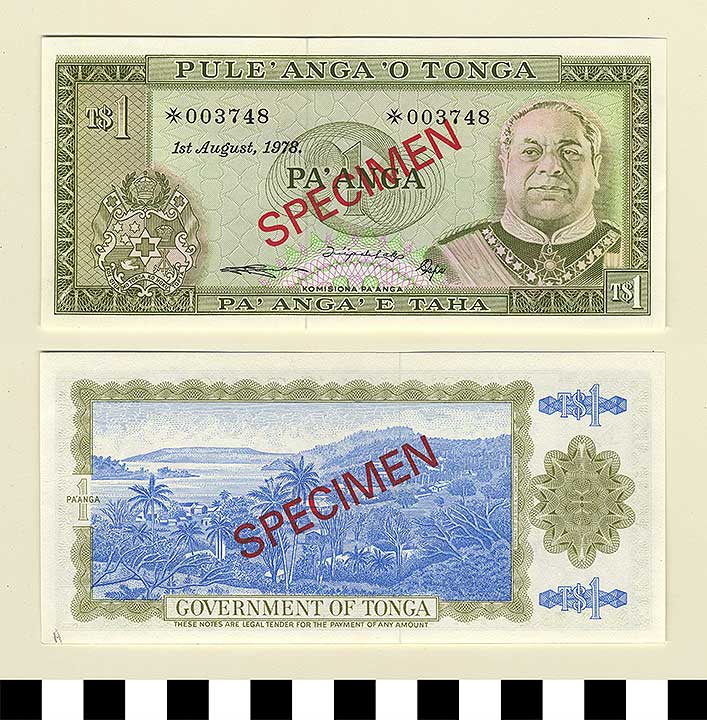 Thumbnail of Bank Note: Kingdom of Tonga, 1 Pa