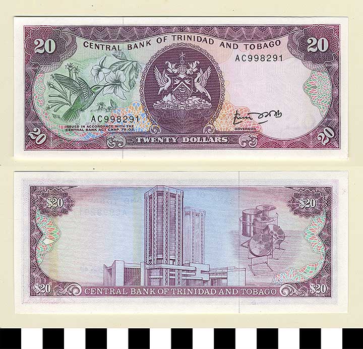 Thumbnail of Bank Note: Trinidad and Tobago, 20 Dollars (1992.23.2232)
