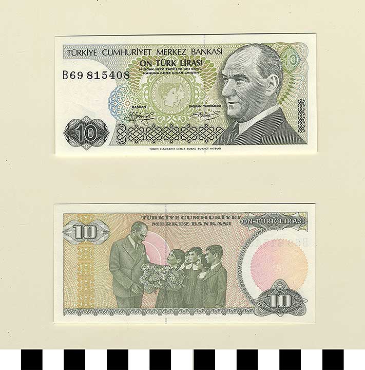Thumbnail of Bank Note: Turkey, 10 Lirasi (1992.23.2242)
