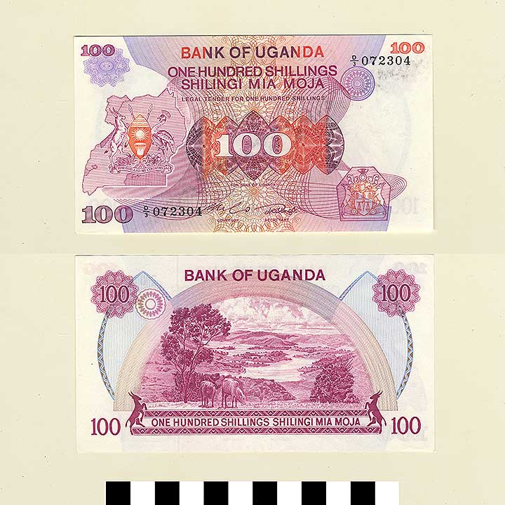 Thumbnail of Bank Note: Uganda, 100 Shillings (1992.23.2247)