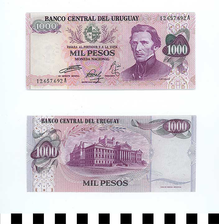 Thumbnail of Bank Note: Uruguay, 1,000 Pesos (1992.23.2274)