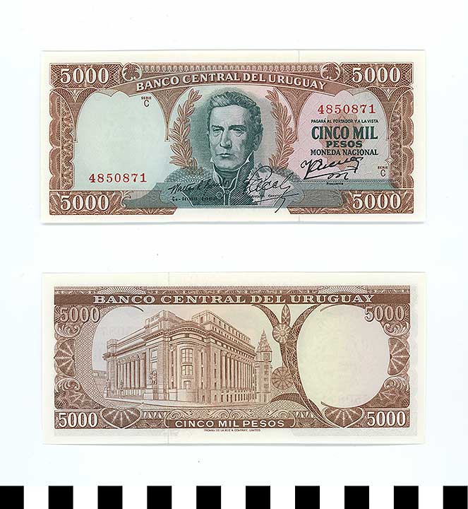 Thumbnail of Bank Note: Uruguay, 5,000 Pesos (1992.23.2275)