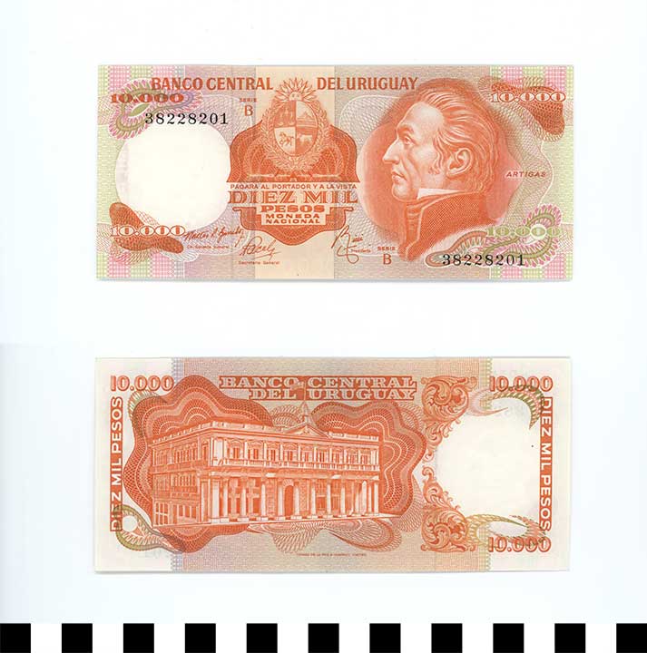 Thumbnail of Bank Note: Uruguay, 10,000 Pesos (1992.23.2276)