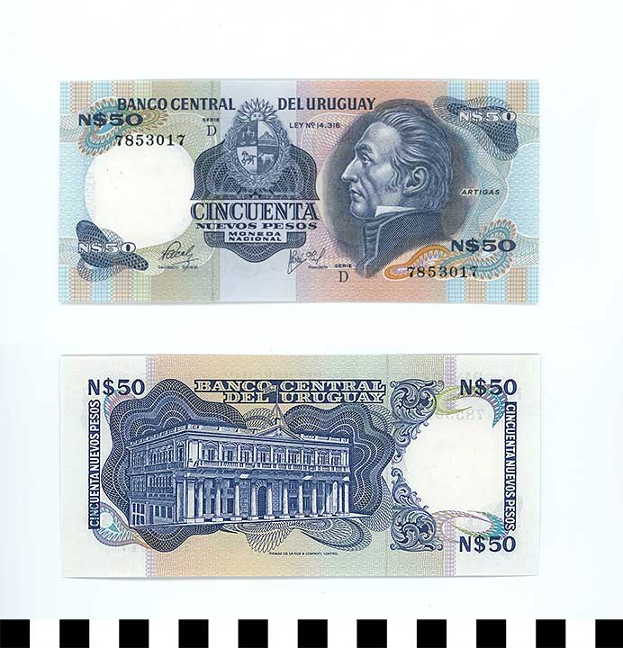 Thumbnail of Bank Note: Uruguay, 50 New Pesos (1992.23.2280)