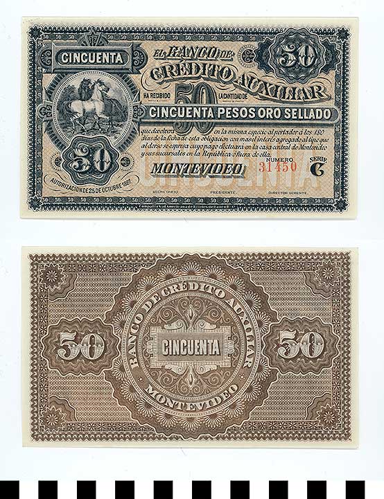 Thumbnail of Bank Note: Uruguay, 50 Pesos (1992.23.2282)