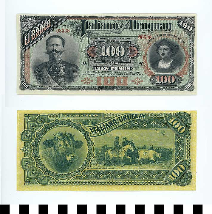 Thumbnail of Bank Note: Uruguay, 100 Pesos (1992.23.2283)