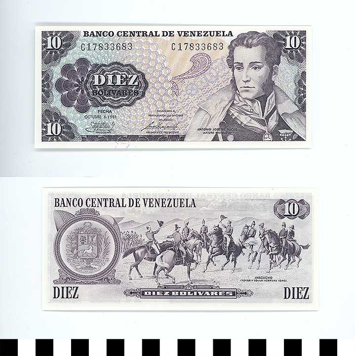 Thumbnail of Bank Note: Venezuela, 10 Bolivares (1992.23.2304)