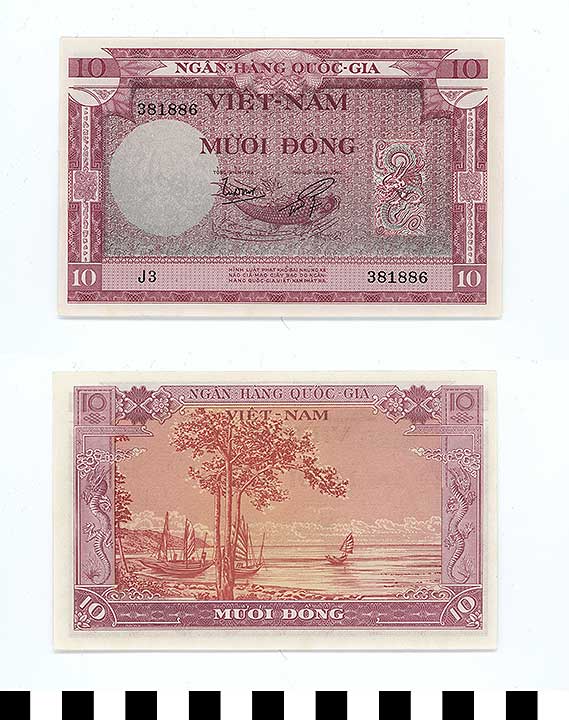 Thumbnail of Bank Note: South Vietnam, 10 Dong (1992.23.2311)