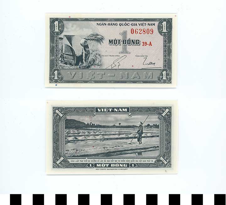 Thumbnail of Bank Note: South Vietnam, 1 Dong (1992.23.2316)