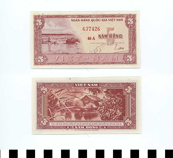 Thumbnail of Bank Note: South Vietnam, 5 Dong (1992.23.2318)