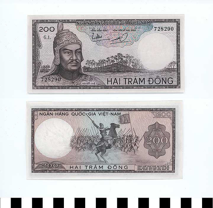 Thumbnail of Bank Note: South Vietnam, 200 Dong (1992.23.2320)