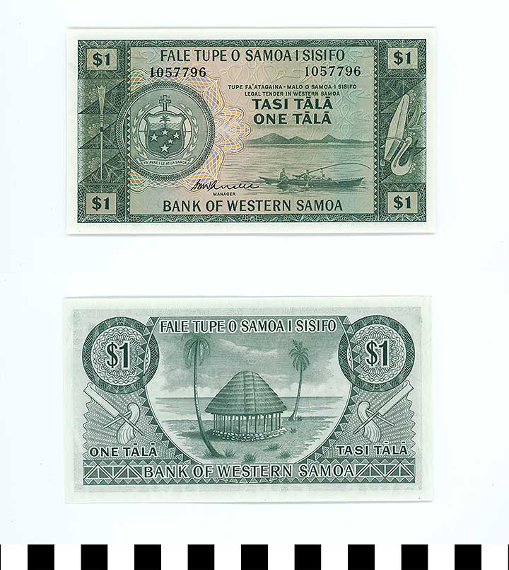 Thumbnail of Bank Note: Western Samoa, 1 Tala (1992.23.2326)
