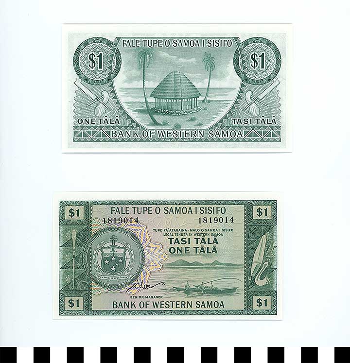 Thumbnail of Bank Note: Western Samoa, 1 Tala (1992.23.2327)