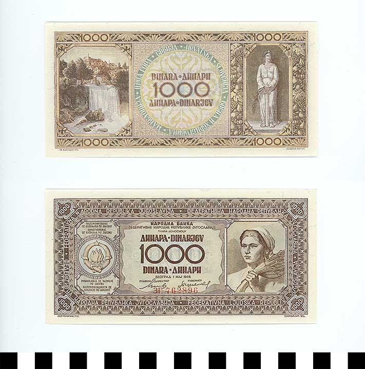 Thumbnail of Bank Note: Yugoslavia, 1000 Dinara (1992.23.2343)