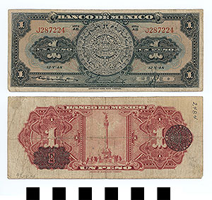 Thumbnail of Bank Note: Mexico, 1 Peso (1993.18.0141)