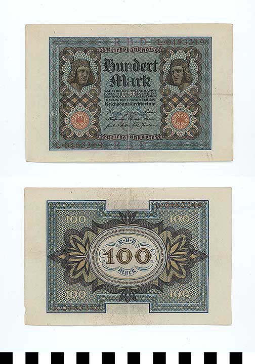 Thumbnail of Bank Note: Germany, 100 Marks (1998.03.0739)