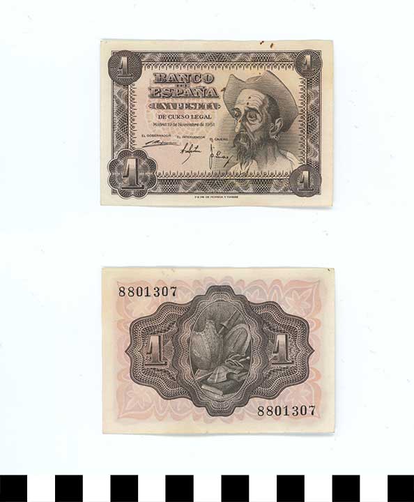 Thumbnail of Bank Note: Kingdom of Spain, 1 Peseta (1998.03.0744)
