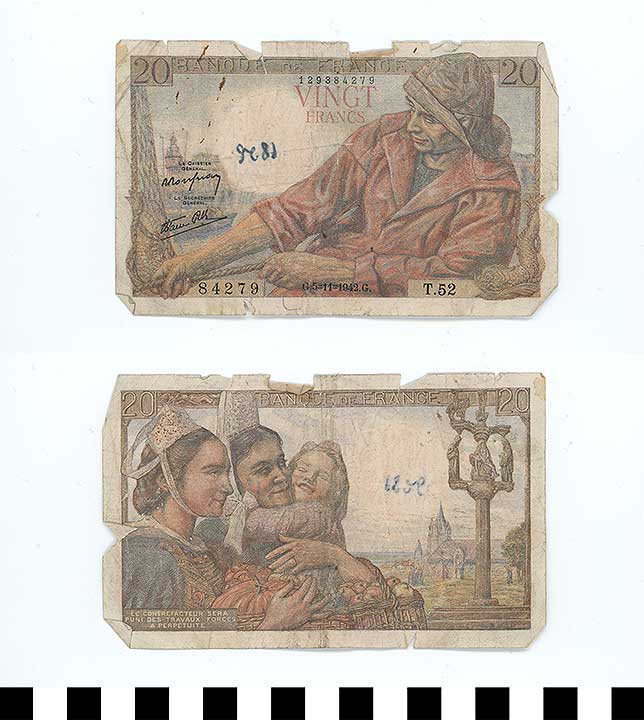 Thumbnail of Bank Note: France, 20 Francs (1998.03.0745)