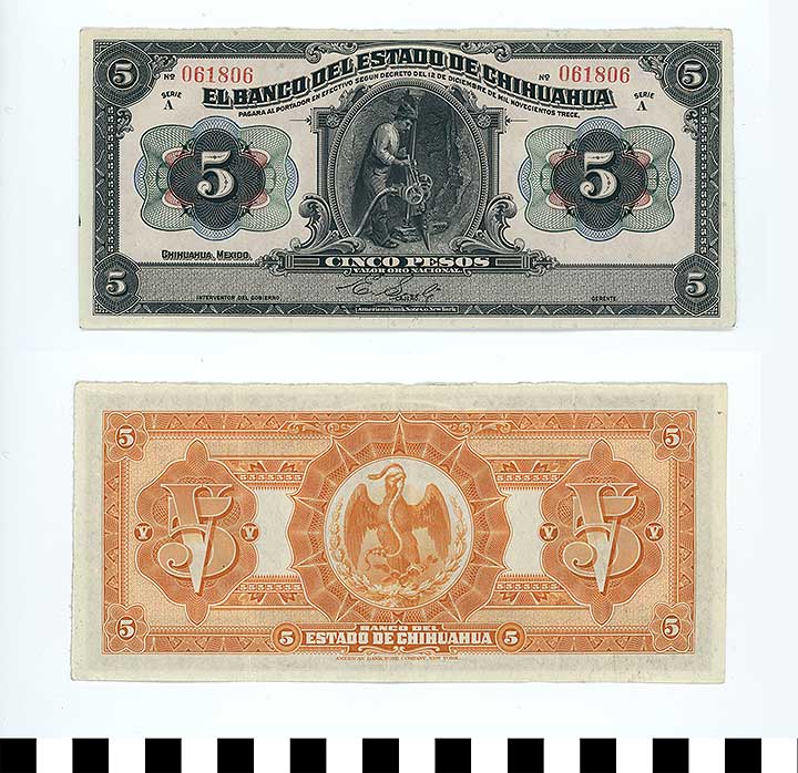 Thumbnail of Bank Note: Mexico, 5 Pesos (1998.03.0748)