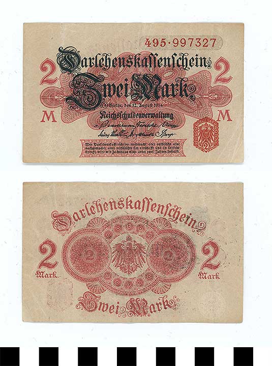 Thumbnail of Bank Note: Germany, 2 Marks (1998.03.0760)