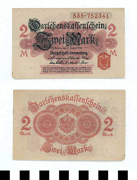 Thumbnail of Bank Note: Germany, 2 Marks (1998.03.0762)