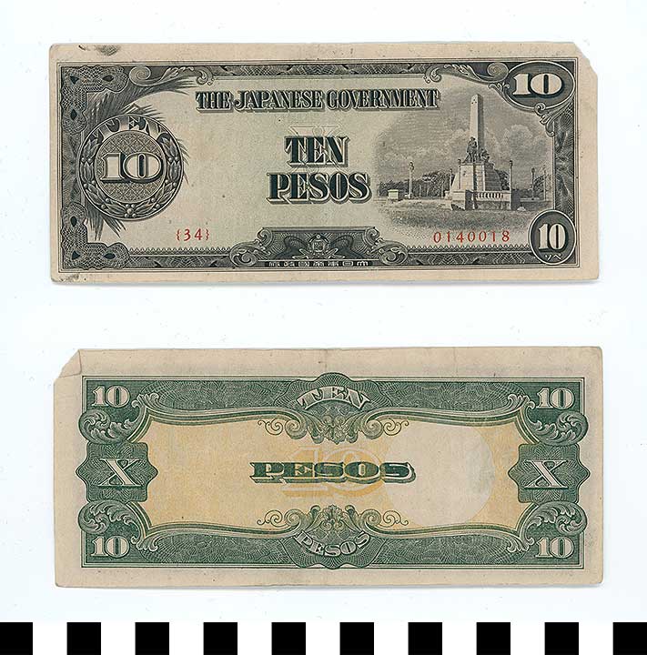 Thumbnail of Japanese Government-Issued Philippine Occupation Fiat Bank Note: 10 Pesos (2002.19.0002)