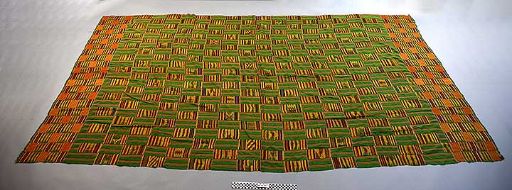 Thumbnail of Kente Cloth, Proverb: “Never Come Before” (2011.05.0927)