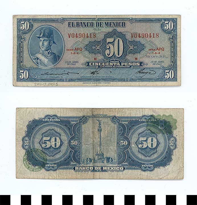 Thumbnail of Bank Note: Mexico, 50 Pesos (2011.17.0025)