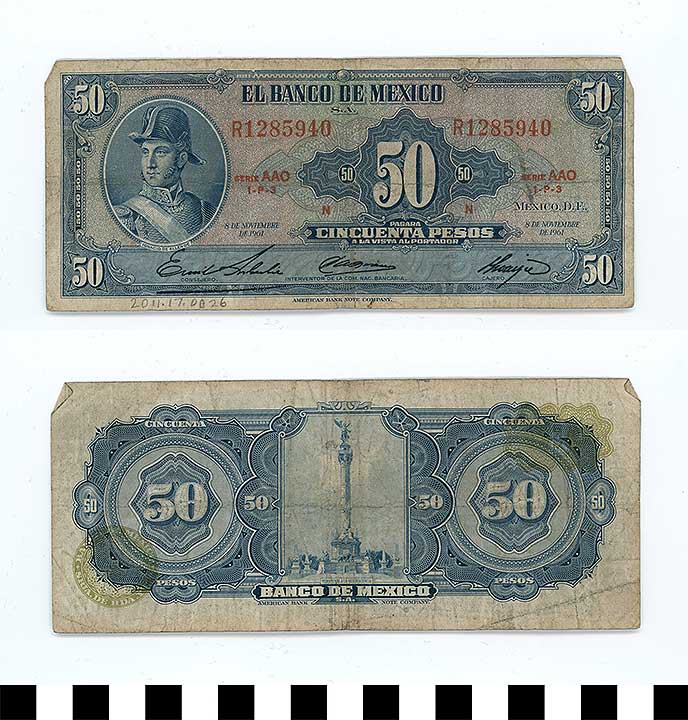 Thumbnail of Bank Note: Mexico, 50 Pesos (2011.17.0026)