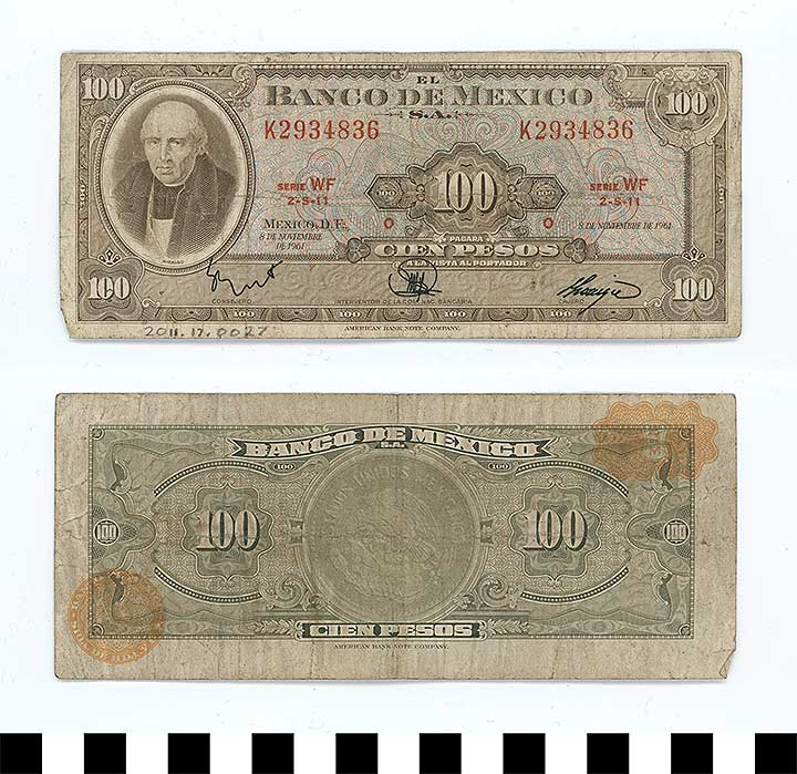 Thumbnail of Bank Note: Mexico, 100 Pesos (2011.17.0027)