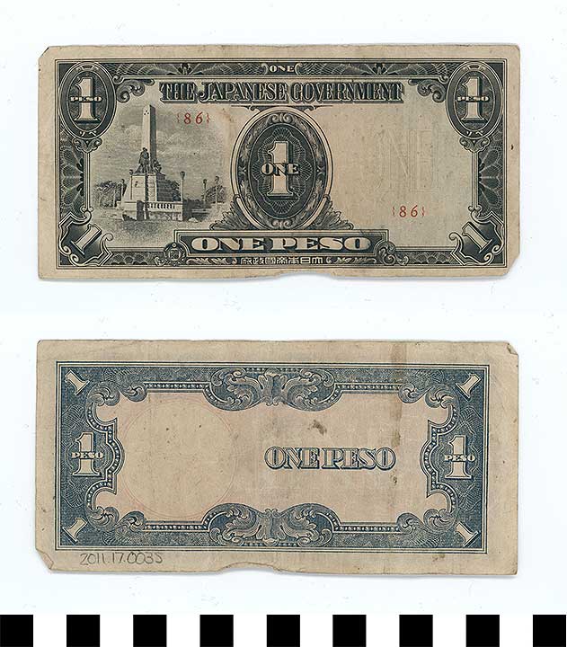 Thumbnail of Bank Note: Japanese Government-Issued Philippine Occupation Fiat, 1 Peso (2011.17.0035)