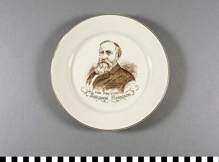 Thumbnail of Commemorative Plate: Benjamin Harrison for President  (2017.06.0108)