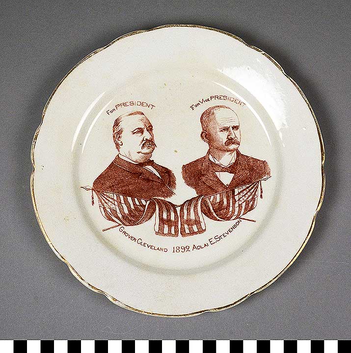 Thumbnail of Commemorative Plate: Cleveland-Stevenson (2017.06.0122)