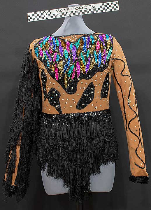 Thumbnail of Drag Costume: Body Suit with Fringe Black and Brown (2022.05.0001)