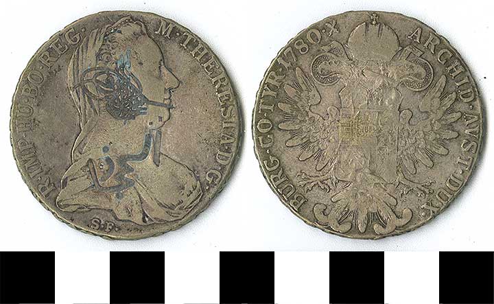 Thumbnail of Coin: Ottoman Empire, Overstrike on Thaler (1971.15.2054)