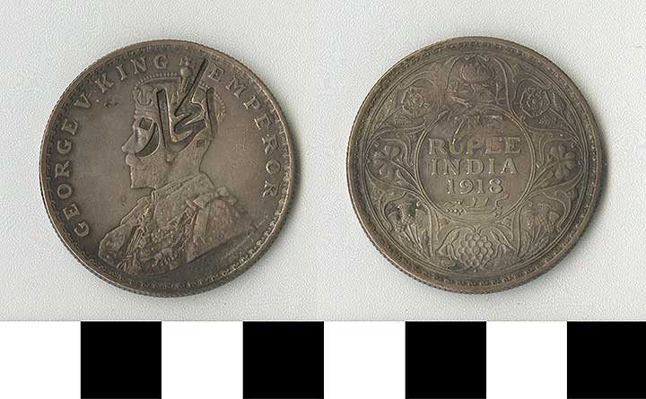 Thumbnail of Coin: India, 1 Rupee, Overstrike (1971.15.2061)