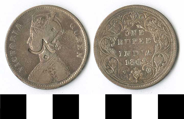 Thumbnail of Coin: India, 1 Rupee, Overstrike (1971.15.2062)