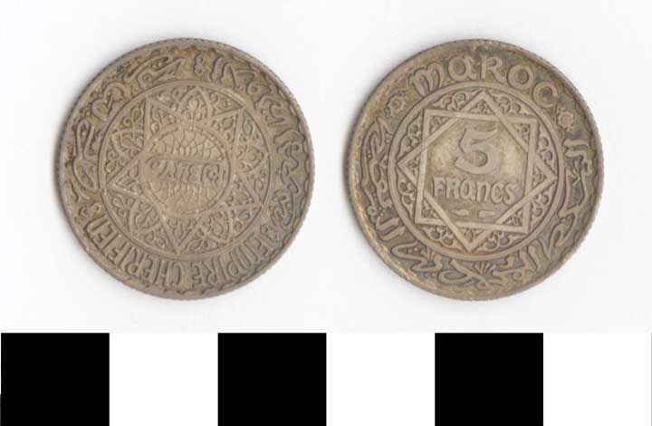 Thumbnail of Coin: Morocco, 5 Francs (1971.15.2435)