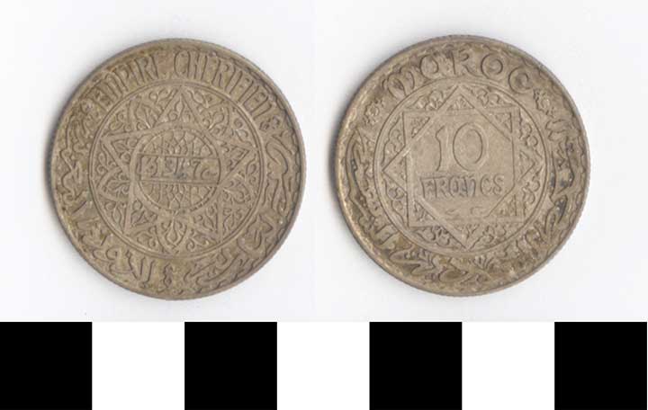 Thumbnail of Coin: Morocco, 10 Francs (1971.15.2436)