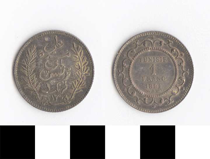 Thumbnail of Coin: Tunisia, 1 Franc (1971.15.2446)