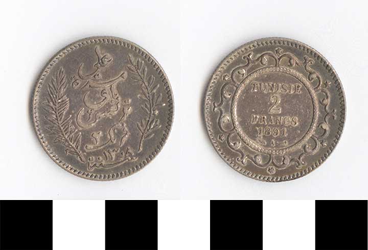 Thumbnail of Coin: Tunisia, 2 Franc (1971.15.2447)