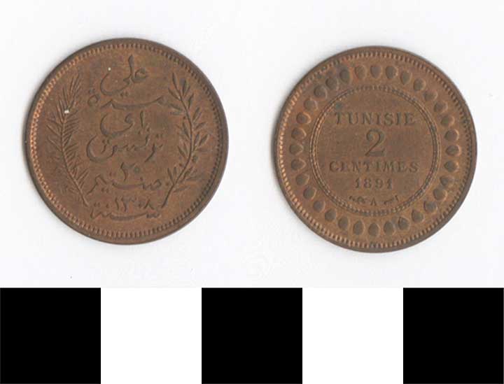 Thumbnail of Coin: Tunisia, 2 Centimes (1971.15.2448)