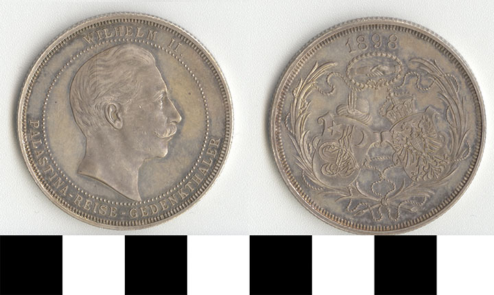 Thumbnail of Commemorative Coin: Visit of Kaiser to Palestine 1898 Silver Comment Thaler (1971.15.2900)