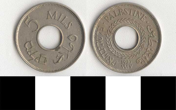 Thumbnail of Coin: Palestine, 5 Mils (1971.15.3110)