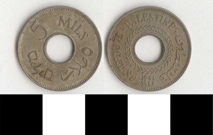 Thumbnail of Coin: Palestine, 5 Mils (1971.15.3114)