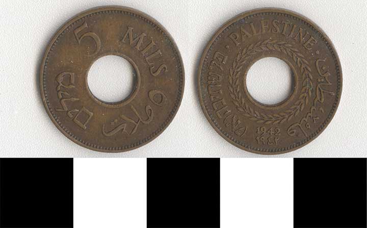 Thumbnail of Coin: Palestine, 5 Mils (1971.15.3115)